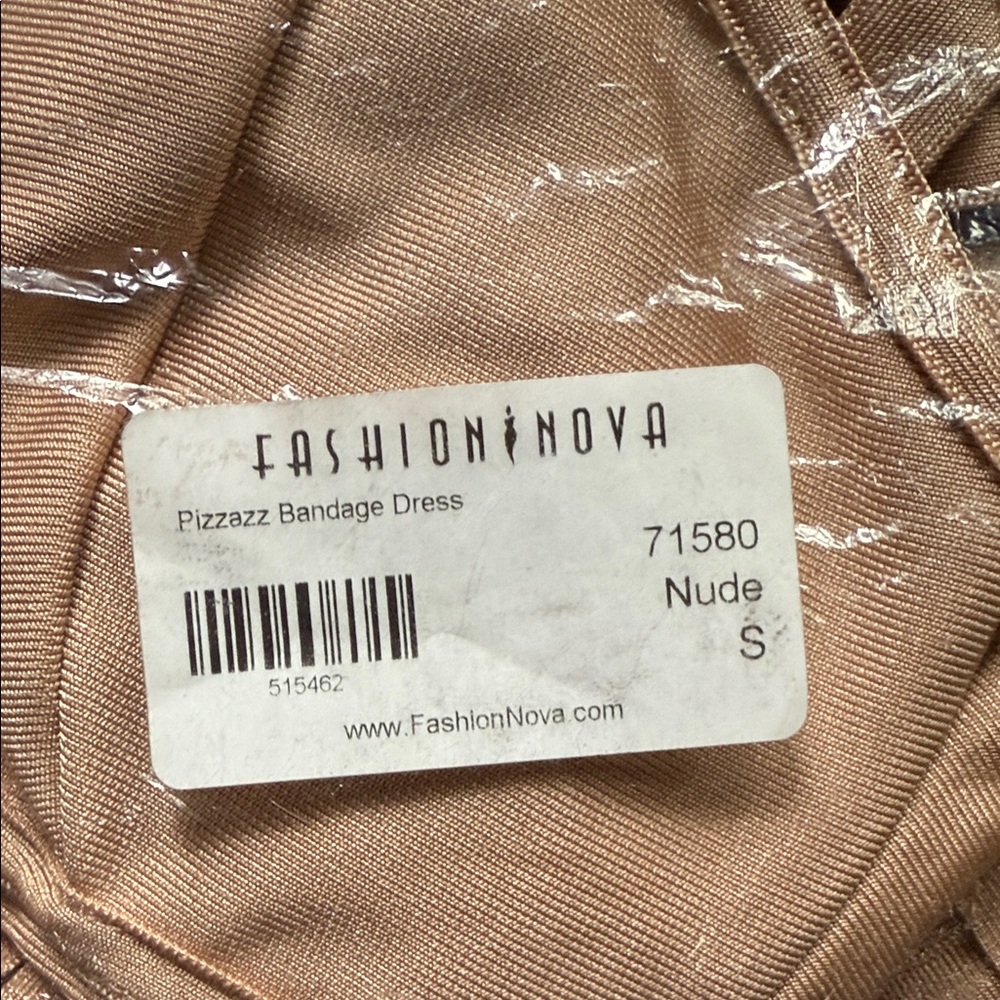 Fashion Nova Nude Lattice Backless Dress - Picture 2 of 3